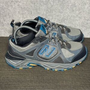 New Balance 481 V3 Trail Running Athletic Shoes-Gray/Blue/Yellow-Men Size 8.5